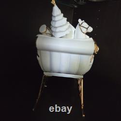 VTG Traditions Porcelain Santa With Sleigh & Reindeer in Original Box