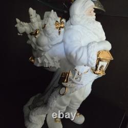 VTG Traditions Porcelain Santa With Sleigh & Reindeer in Original Box