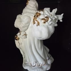 VTG Traditions Porcelain Santa With Sleigh & Reindeer in Original Box