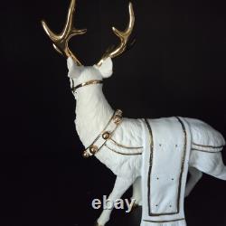 VTG Traditions Porcelain Santa With Sleigh & Reindeer in Original Box