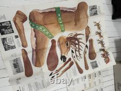 VTG U-Bild Santa & Sleigh & 8 Reindeer Patterns 189 256 257 Christmas Yard MCM