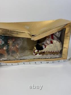 VTG Woolworth's 1950s Santa Sleigh & 2 Reindeer Japan Christmas Decor whimsical