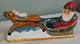 Vaillancourt Folk Art Chalkware 1987 Santa In Sleigh Withreindeer Rare Gorham