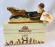 Vaillancourt Gorham Folk Art Santa Sleigh Reindeer 1987 Vfac-10 Iob