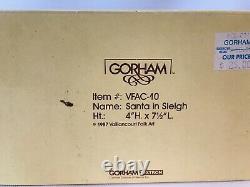 Vaillancourt Gorham Folk Art Santa Sleigh Reindeer 1987 VFAC-10 IOB