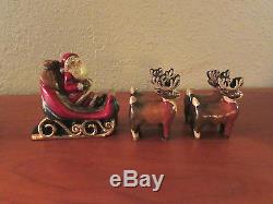 Vaillancourt Santa, Sleigh and Reindeer Exquisite Artistry Live Signature