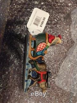 Vaillancourt folk art 573 SANTA In Sleigh Withreindeer