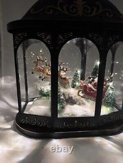 Valerie Parr Hill Lighted Lantern Santa Reindeer Sleigh Christmas Scene 17