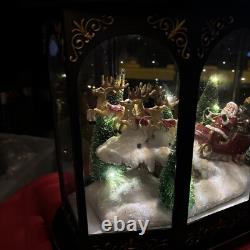 Valerie Parr Hill Lighted Lantern Santa Reindeer Sleigh Christmas Scene 17