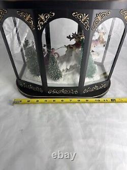 Valerie Parr Hill Lighted Lantern Santa Reindeer Sleigh Christmas Scene 17