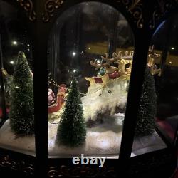 Valerie Parr Hill Lighted Lantern Santa Reindeer Sleigh Christmas Scene 17