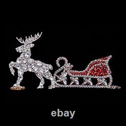 Valiant Reindeer with Luxury Santa's Sleigh (Left Facing), Christmas decoration