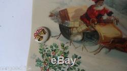 Very Old Celluloid Ink Blotter SANTA SLEIGH REINDEER Minneapolis Nat Bank