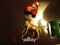Very Rare Barclay Santa & Toy Bag On Sleigh With Reindeer B197 Excellent