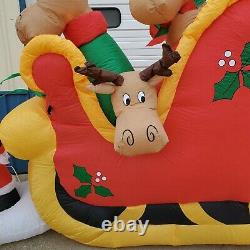 Very Rare Gemmy Inflatable Sleigh Full of Reindeer