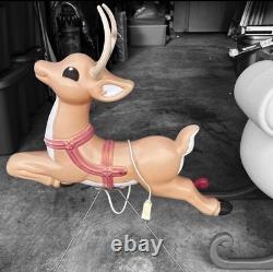 ViTG Grand Venture Santa & Sleigh with Reindeer Blow Mold Xmas