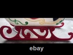 ViTG Grand Venture Santa & Sleigh with Reindeer Blow Mold Xmas