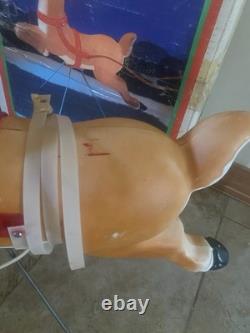 Vint Grand Venture Reindeer Blow Mold w Stand Antlers Reigns for Santas Sleigh