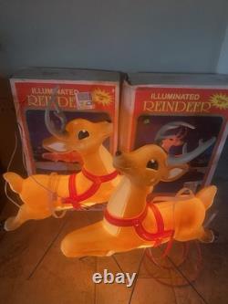 Vint Grand Venture Reindeer Blow Mold w Stand Antlers Reigns for Santas Sleigh