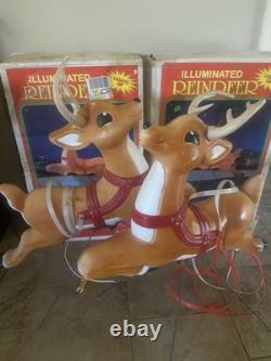 Vint Grand Venture Reindeer Blow Mold w Stand Antlers Reigns for Santas Sleigh