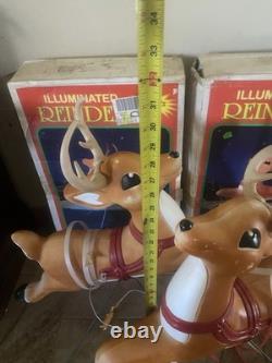 Vint Grand Venture Reindeer Blow Mold w Stand Antlers Reigns for Santas Sleigh