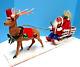 Vintage 1900-1920 German Santa & Sleigh, & Reindeer With Glitz One Of A Kind