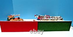 Vintage 1900-1920 German Santa & Sleigh, & Reindeer With Glitz One Of A Kind