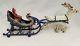 Vintage 1910's Hubley Santa & Reindeer Sleigh Cast Iron Vintage Christmas Blue