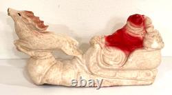 Vintage 1930s Papier Mache Santa Claus Sleigh Reindeer Christmas Pulp Paper