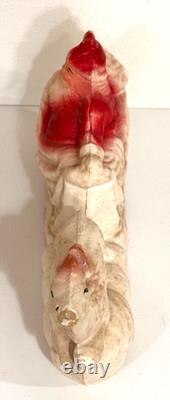 Vintage 1930s Papier Mache Santa Claus Sleigh Reindeer Christmas Pulp Paper