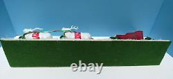 Vintage 1935-50 Japan Santa, Wood Sleigh & Reindeer Glitzy One Of A Kind