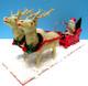 Vintage 1935 Santa, Sleigh, & Reindeer With Glitz Stamped Japan One Of A Kind