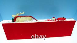Vintage 1935 Santa, Sleigh, & Reindeer With Glitz Stamped Japan One Of A Kind