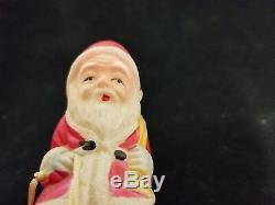Vintage 1940's Celluloid Santa & Reindeer with Sleigh Wind Up Toy