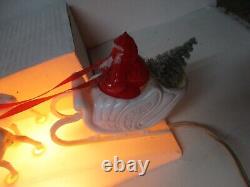 Vintage 1940's Royal Electric Christmas Light Santa in Sled w Reindeer & Rudolph
