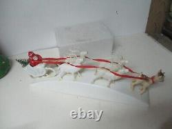 Vintage 1940's Royal Electric Christmas Light Santa in Sled w Reindeer & Rudolph