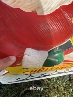 Vintage 1950's Noma Lights Santa Sleigh Reindeer Blowmold Indoor / Outdoor Rare