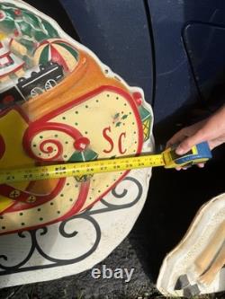 Vintage 1950's Noma Lights Santa Sleigh Reindeer Blowmold Indoor / Outdoor Rare