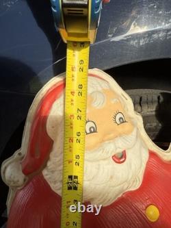 Vintage 1950's Noma Lights Santa Sleigh Reindeer Blowmold Indoor / Outdoor Rare