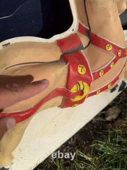 Vintage 1950's Noma Lights Santa Sleigh Reindeer Blowmold Indoor / Outdoor Rare