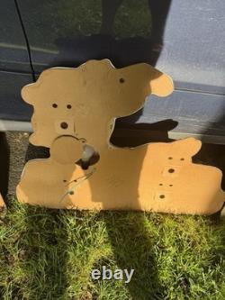 Vintage 1950's Noma Lights Santa Sleigh Reindeer Blowmold Indoor / Outdoor Rare