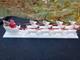 Vintage 1950s Santa And Sleigh With 8 Reindeer And Bottle Brush Christmas