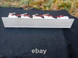 Vintage 1950s Santa And Sleigh With 8 Reindeer And Bottle Brush Christmas