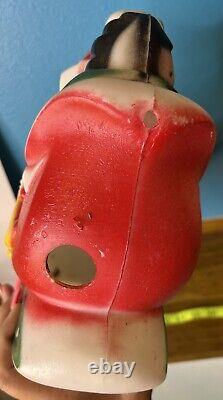 Vintage 1970 EMPIRE Santa Sleigh & 2 Reindeer Blow Mold Christmas Decor