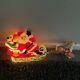 Vintage 1970 Empire Santa Sleigh & 2 Reindeer Blow Mold Tabletop Christmas Deco