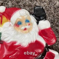 Vintage 1970 EMPIRE Santa Sleigh & 2 Reindeer Blow Mold Tabletop Christmas Deco
