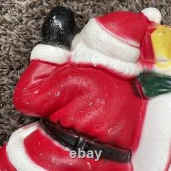 Vintage 1970 EMPIRE Santa Sleigh & 2 Reindeer Blow Mold Tabletop Christmas Deco