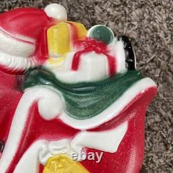 Vintage 1970 EMPIRE Santa Sleigh & 2 Reindeer Blow Mold Tabletop Christmas Deco