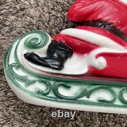 Vintage 1970 EMPIRE Santa Sleigh & 2 Reindeer Blow Mold Tabletop Christmas Deco