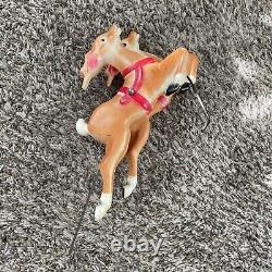 Vintage 1970 EMPIRE Santa Sleigh & 2 Reindeer Blow Mold Tabletop Christmas Deco